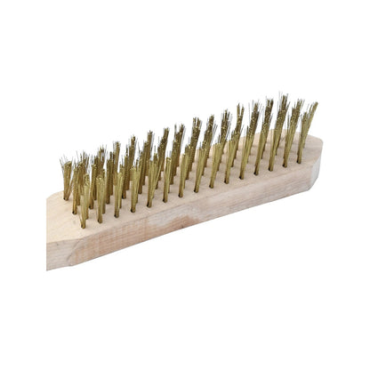 Trojan Brass Wire Brush 5x15 Rows, Timber Handle, Rust & Paint Removal