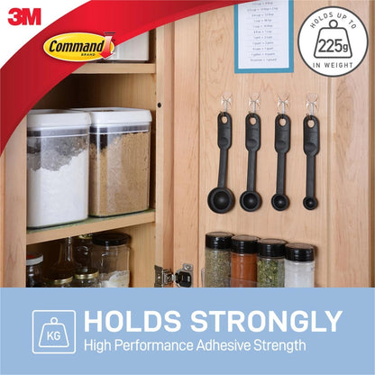 Command™ Small Clear Adhesive Utensil Hooks 9 Pack - Strong Hold, Damage-Free, Versatile Use