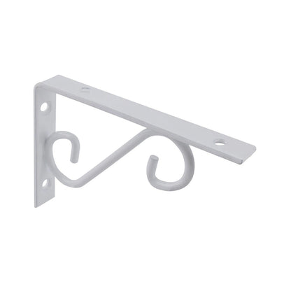 Carinya 150x100mm White Scroll Stayed Bracket, 100kg Load, Powder Coated Steel