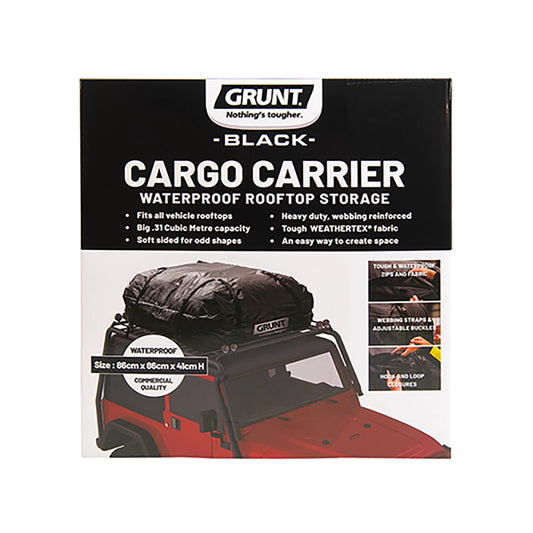 GRUNT Roof Cargo Bag 86cm x 41cm Black, Universal Fit, Waterproof, UV Resistant