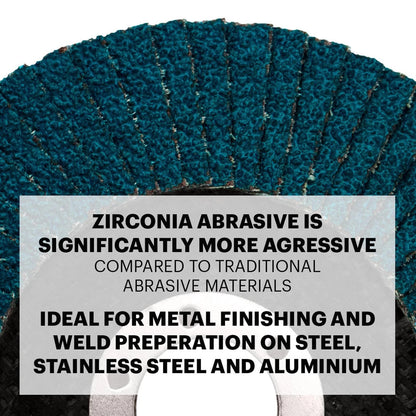 Josco 125mm Zirconia 60 Grit Abrasive Flap Disc for Metal & Wood