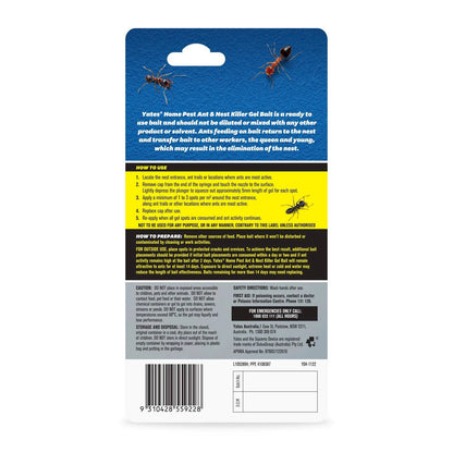 Yates Ant & Nest Killer Gel Bait 10g - Indoor/Outdoor, Sugar-Based, Professional Formula