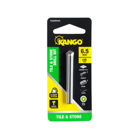 Kango 6.5mm Carbide Tip Stone & Tile Drill Bit for Ceramic, Granite, Glass, Wet/Dry Use