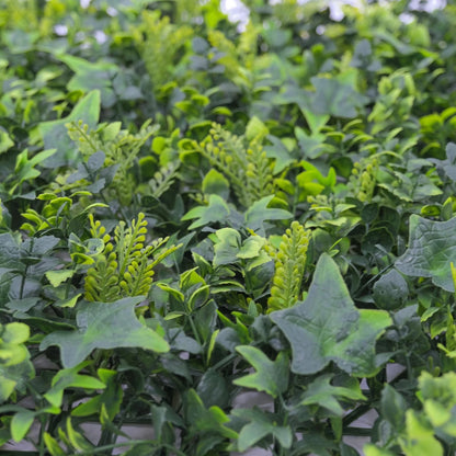 UN-REAL 50x50cm English Elm Artificial Hedge Tile, UV Resistant, Low Maintenance, Indoor/Outdoor