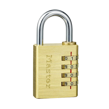 Master Lock 40mm Brass Combination Padlock, Keyless, Durable, Cut-Resistant Shackle