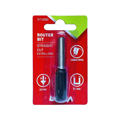 Ultra 12.7mm Extra Long Tungsten Carbide Straight Router Bit, 6.4mm Shaft