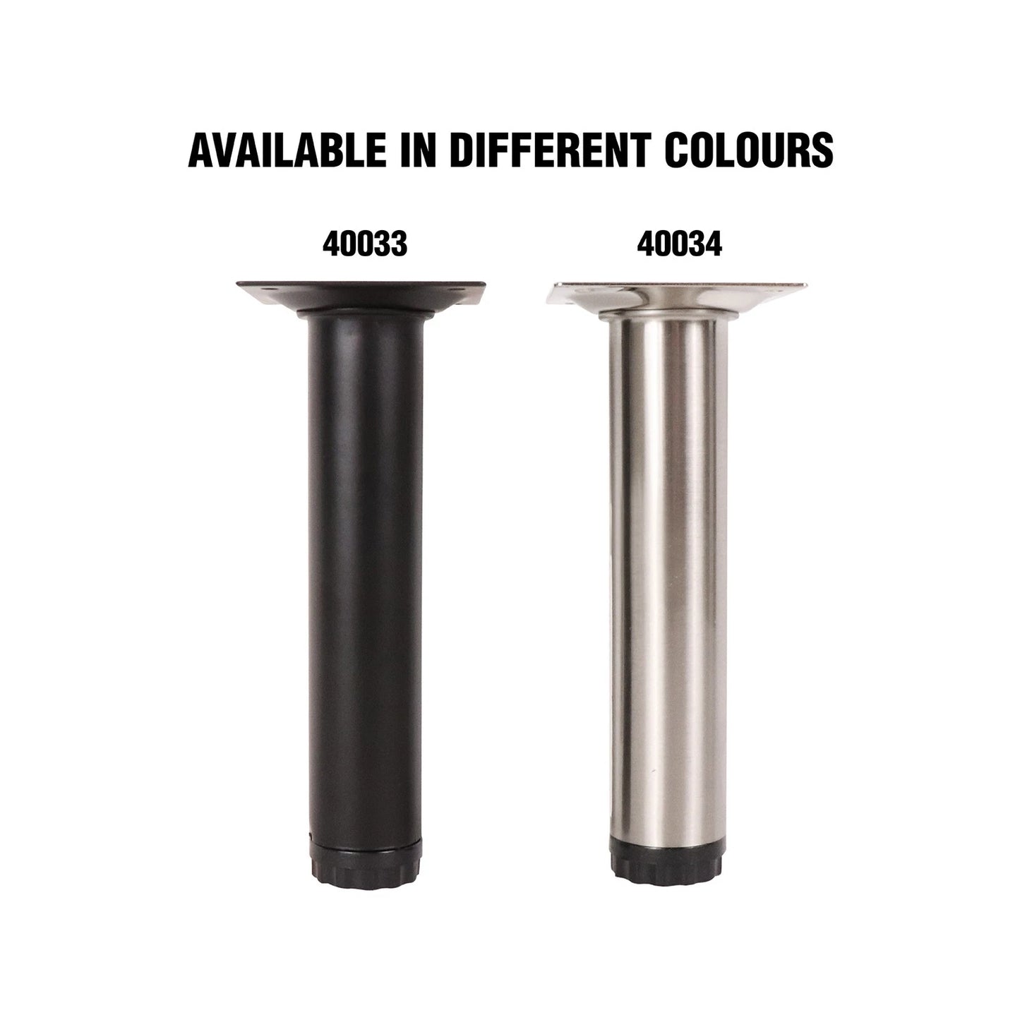 Adoored Brushed Nickel Round Leg 30x150mm Steel Furniture Leg Easy Install