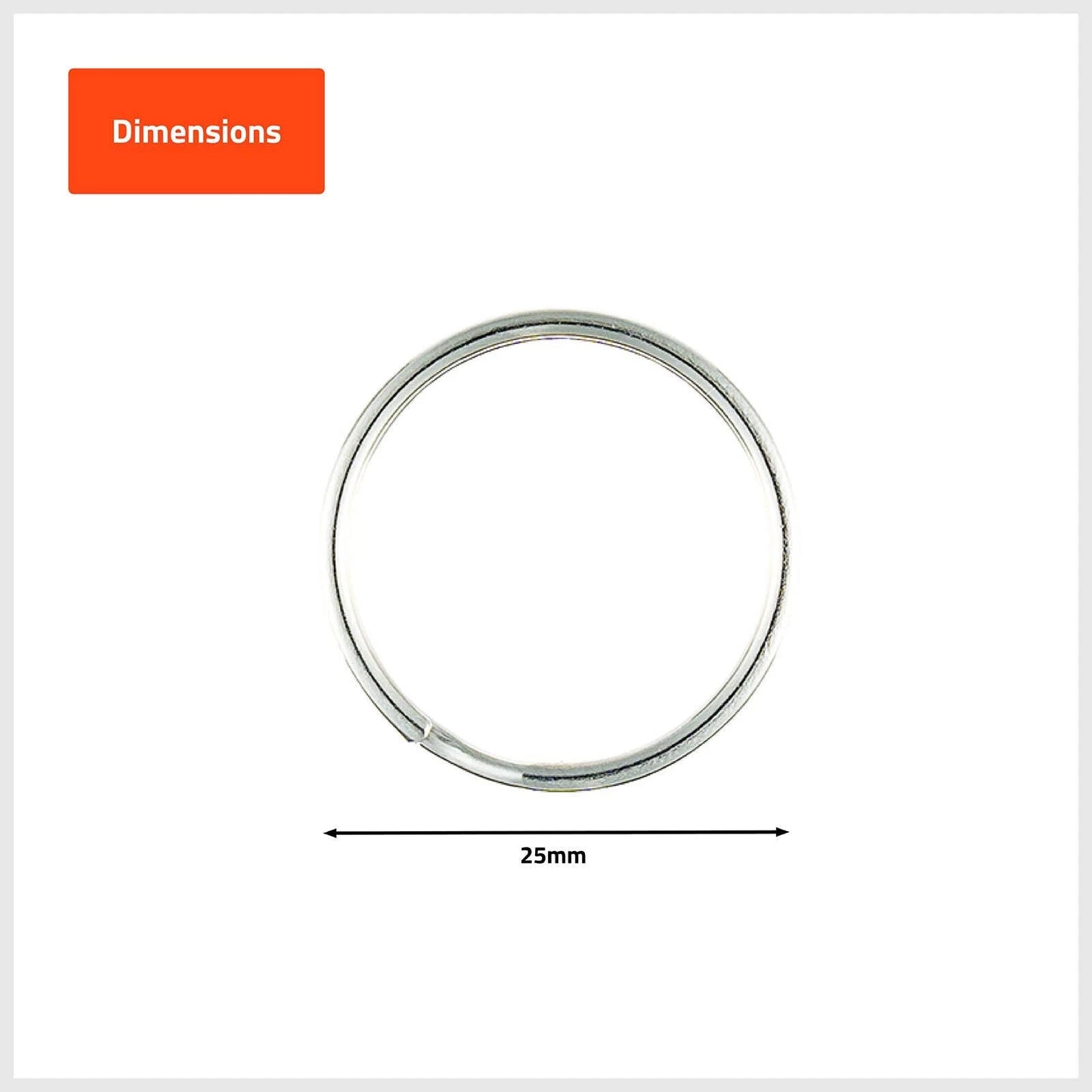 Taskmaster 25mm Steel Key Ring Pack - 100 Durable Split Design Rings