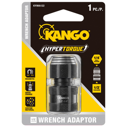 Kango Hypertorque ½” to ¼” Impact Wrench Adaptor, Magnetised Tips, Quick-Change Head