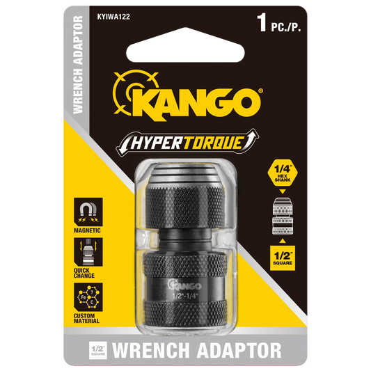 Kango Hypertorque ½” to ¼” Impact Wrench Adaptor, Magnetised Tips, Quick-Change Head
