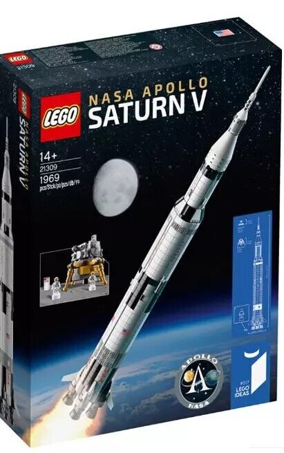 LEGO 21309 NASA Apollo Saturn V Rocket - 1900+ Pcs, 39" Tall Model - Auzzistore