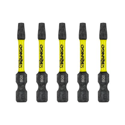 Kango HYPERTORQUE 50mm SQ2 Impact Driver Bit 5 Pack with Magnetised Tips