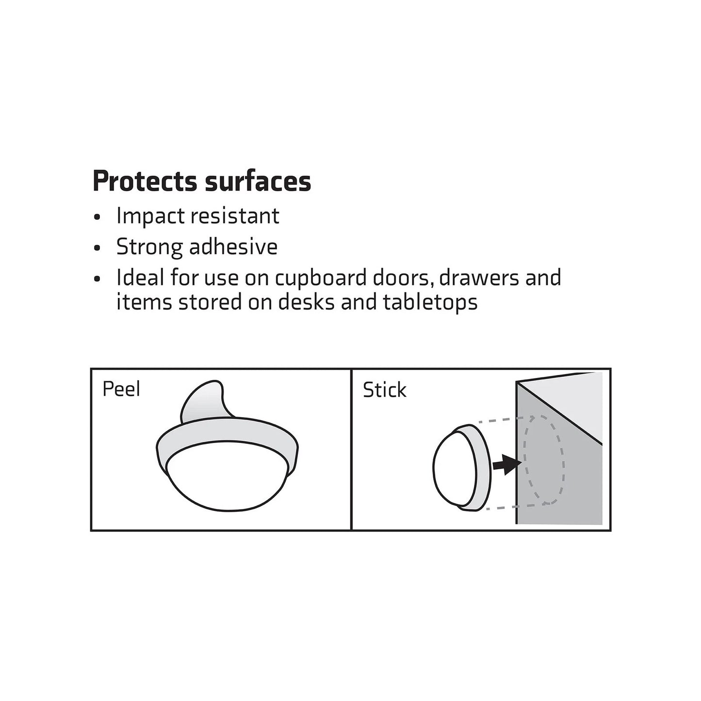 Surface Gard 13mm Clear Rubber Bumper 12 Pack - Scratch Prevention & Noise Reduction