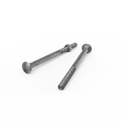 ZENITH M12 x 200mm Galvanised Cup Head Bolts & Nuts, Corrosion Resistant, AS Compliant