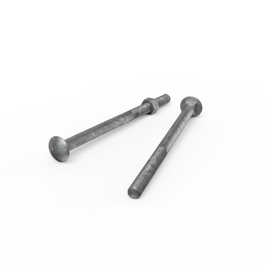 ZENITH M12 x 200mm Galvanised Cup Head Bolts & Nuts, Corrosion Resistant, AS Compliant