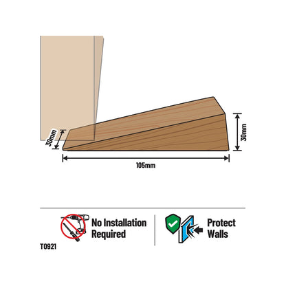 Adoored Small Dark Timber Door Wedge - Durable, Stylish, Wall Protection
