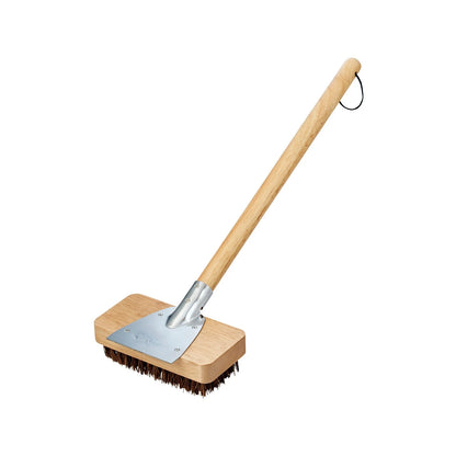 Char-Griller BBQ Pit Brush, 50cm Handle, 18cm Wide Head, Palmyra Bristles, Stainless Steel Scraper