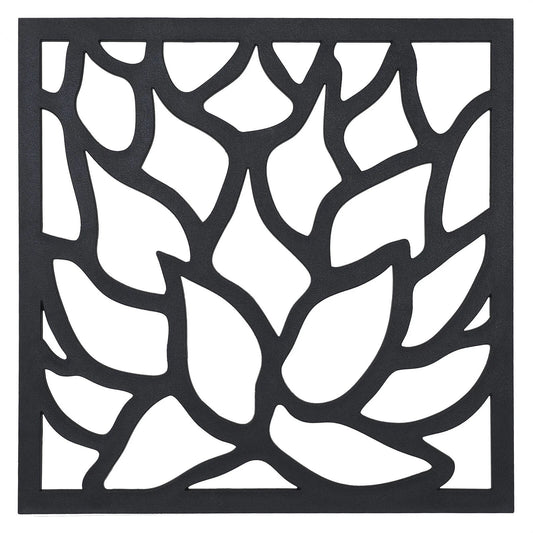 Matrix Charcoal Lotus Wall Art 575x575mm - Weatherproof, Indoor/Outdoor, Contemporary Design