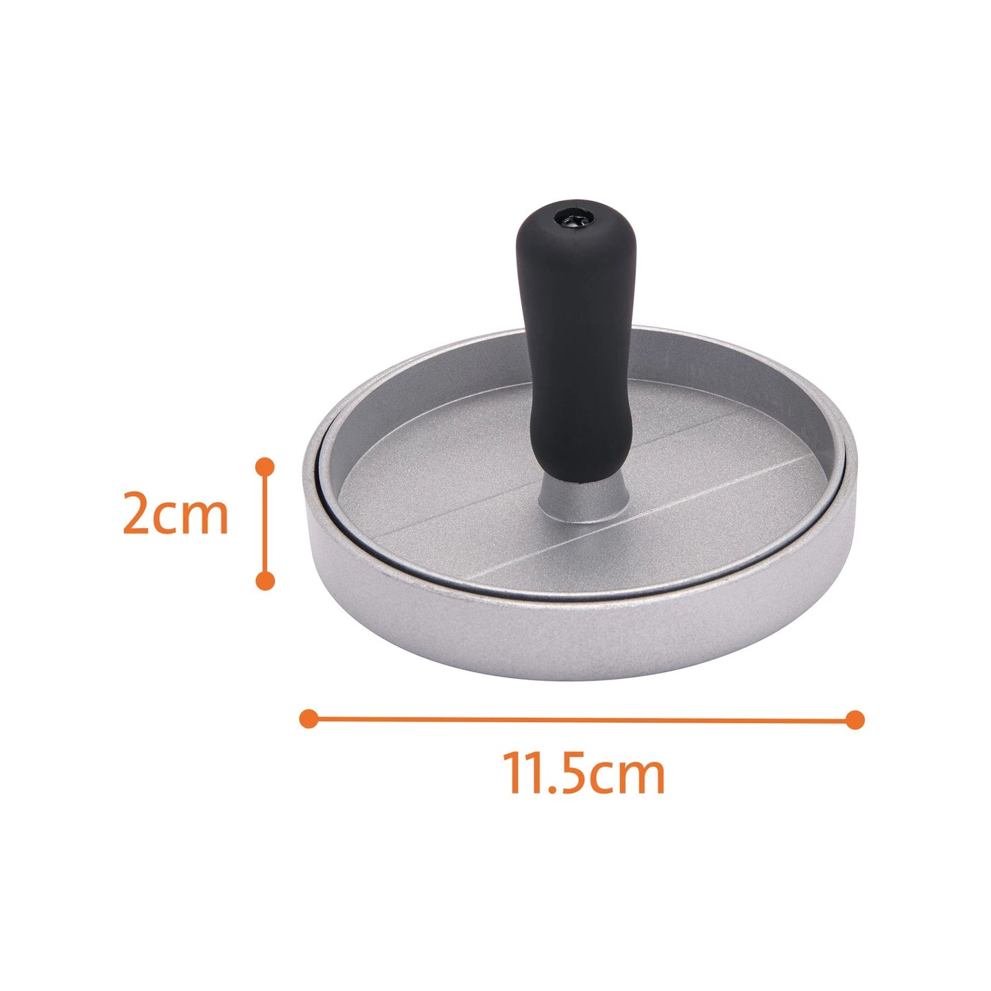 Jumbuck Cast Aluminium Non-Stick Hamburger Press with Comfortable Handle, 120mm Width