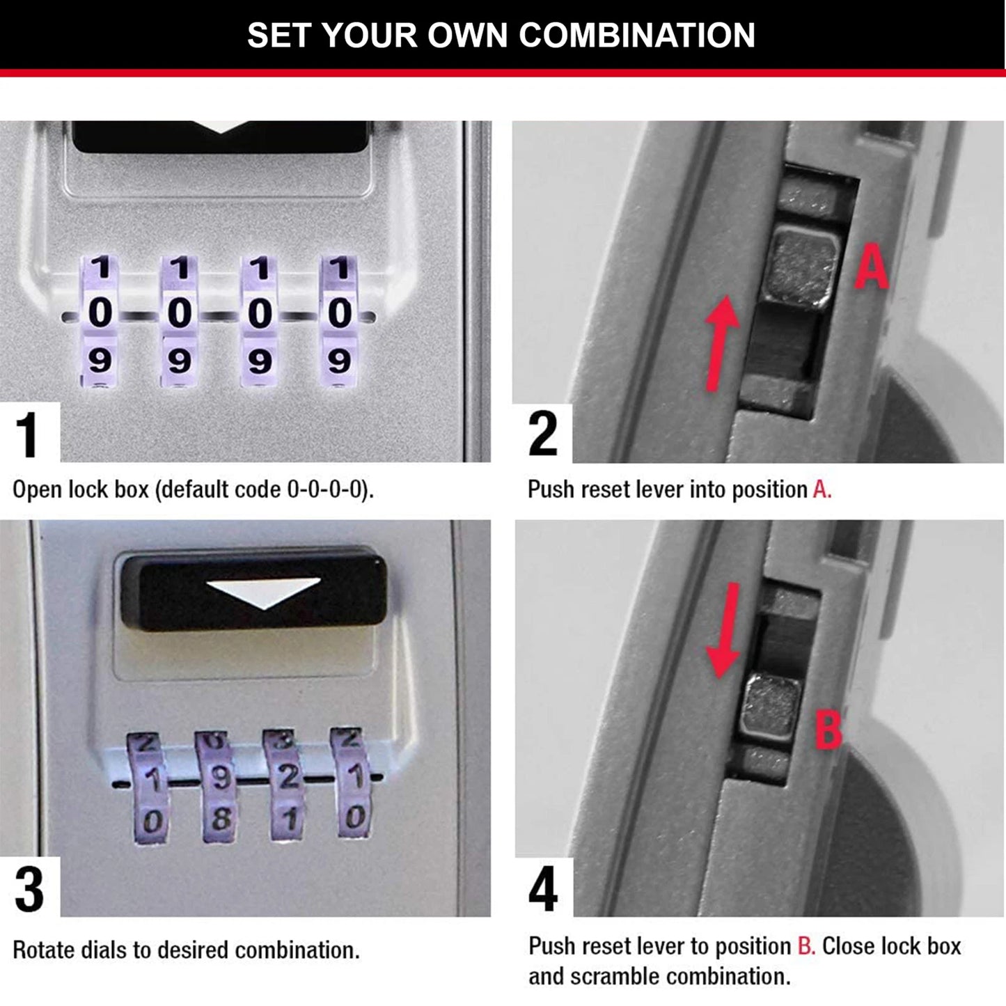 Master Lock Light Up Wall Mounted Key Safe with Combination Dials, Weather-Resistant