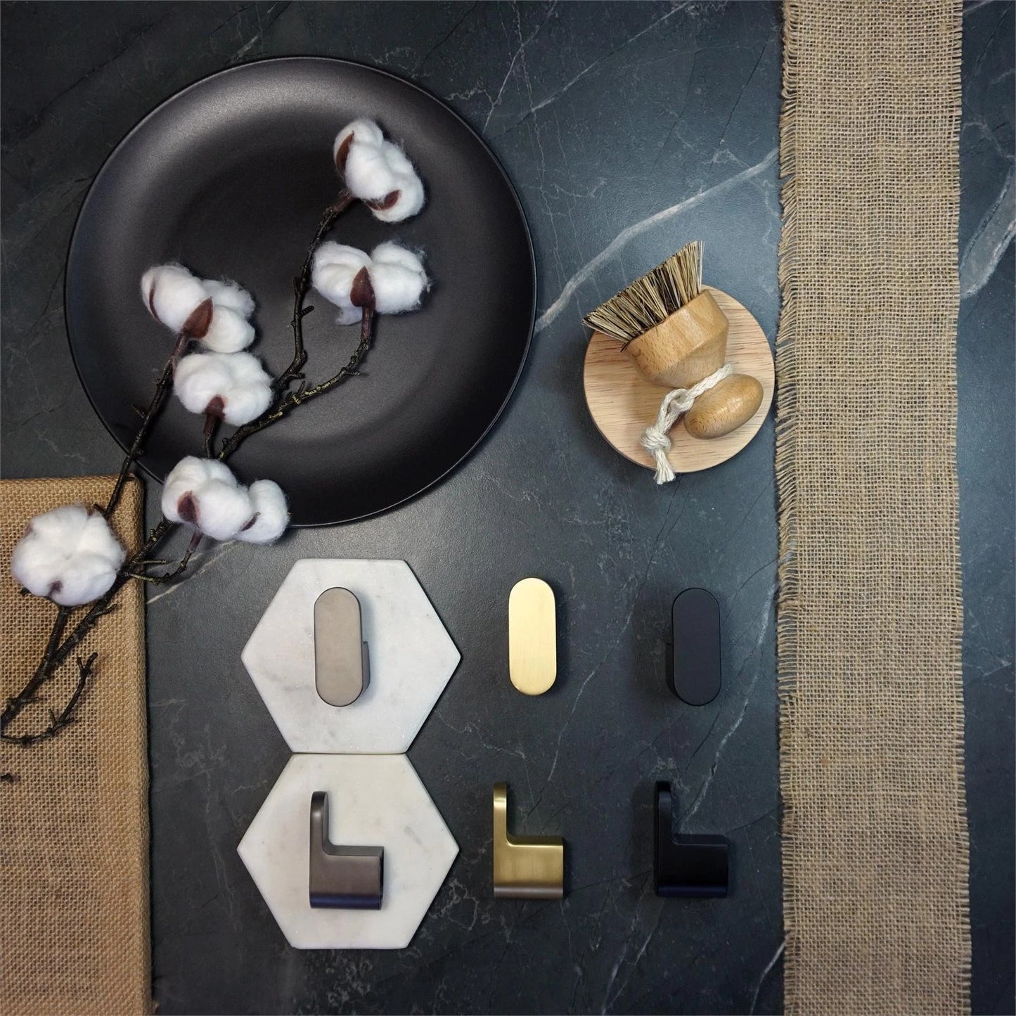 Zenith Matte Black 62mm Radius Robe Hook - Trendy, Elegant, Zinc Alloy