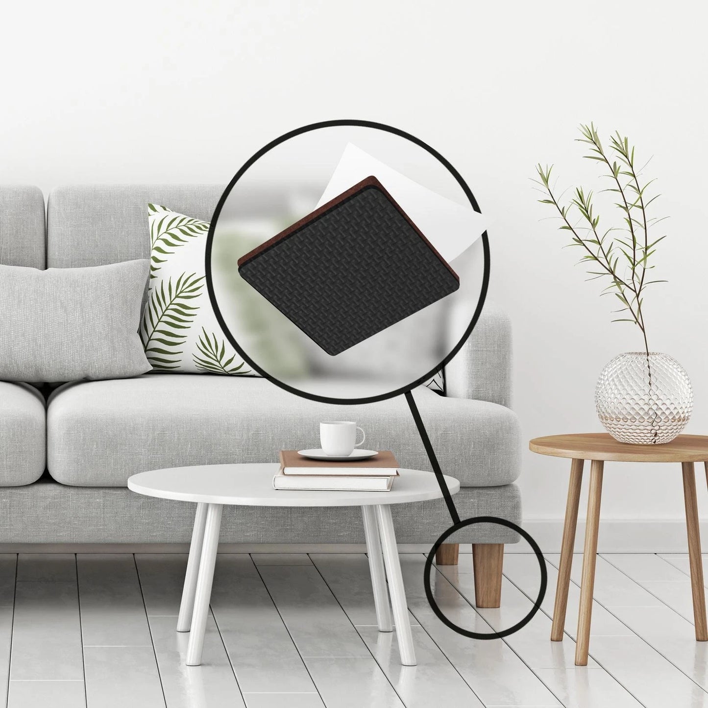 Slipstick 38mm Square Gripper Floor Protection Pads, Non-Slip, 8 Pack, 5-Year Warranty