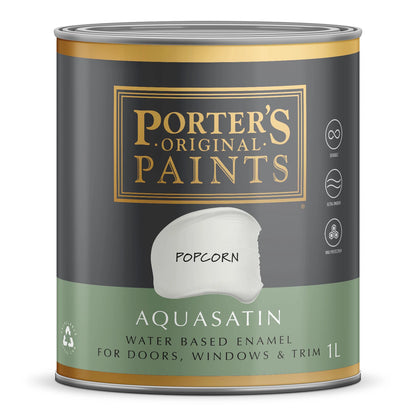 Porter's 1L Popcorn Aquasatin Eggshell Finish Washable Paint for Interior & Exterior