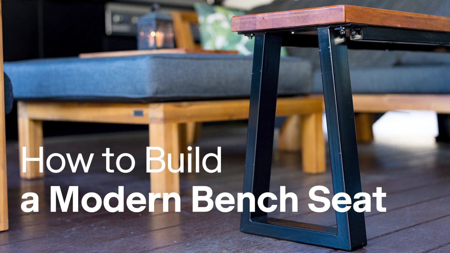 RapidHome Black Steel Bench Seat Legs 30x45x6cm, Durable, Modern Finish