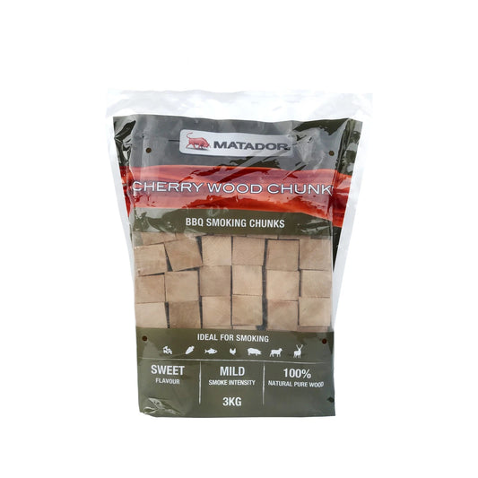 Matador 3kg Cherry Smoking Chunks - Natural Wood for Smoky BBQ Flavor
