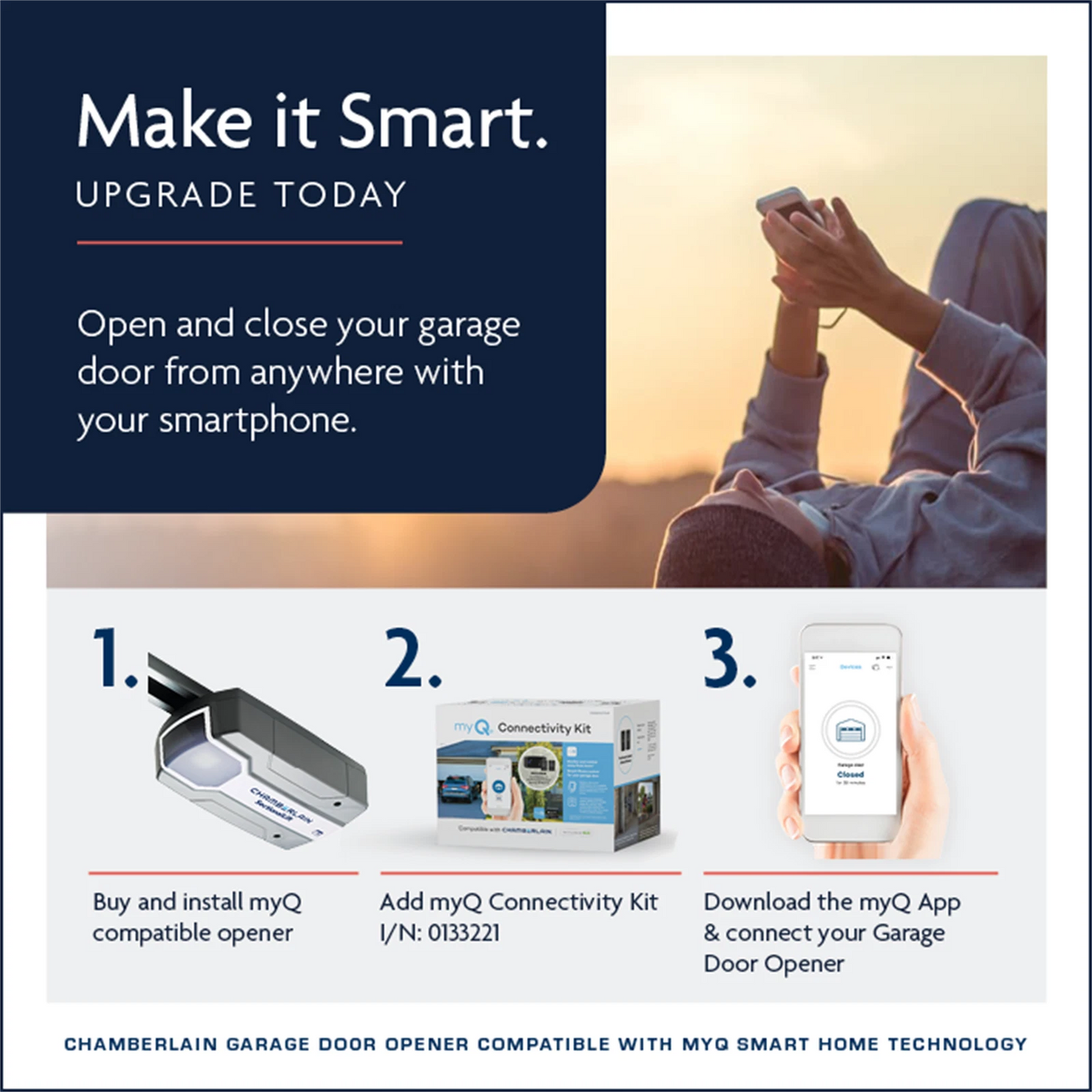 Chamberlain SectionalLift Garage Door Opener, Smart Home Compatible, Easy DIY Install