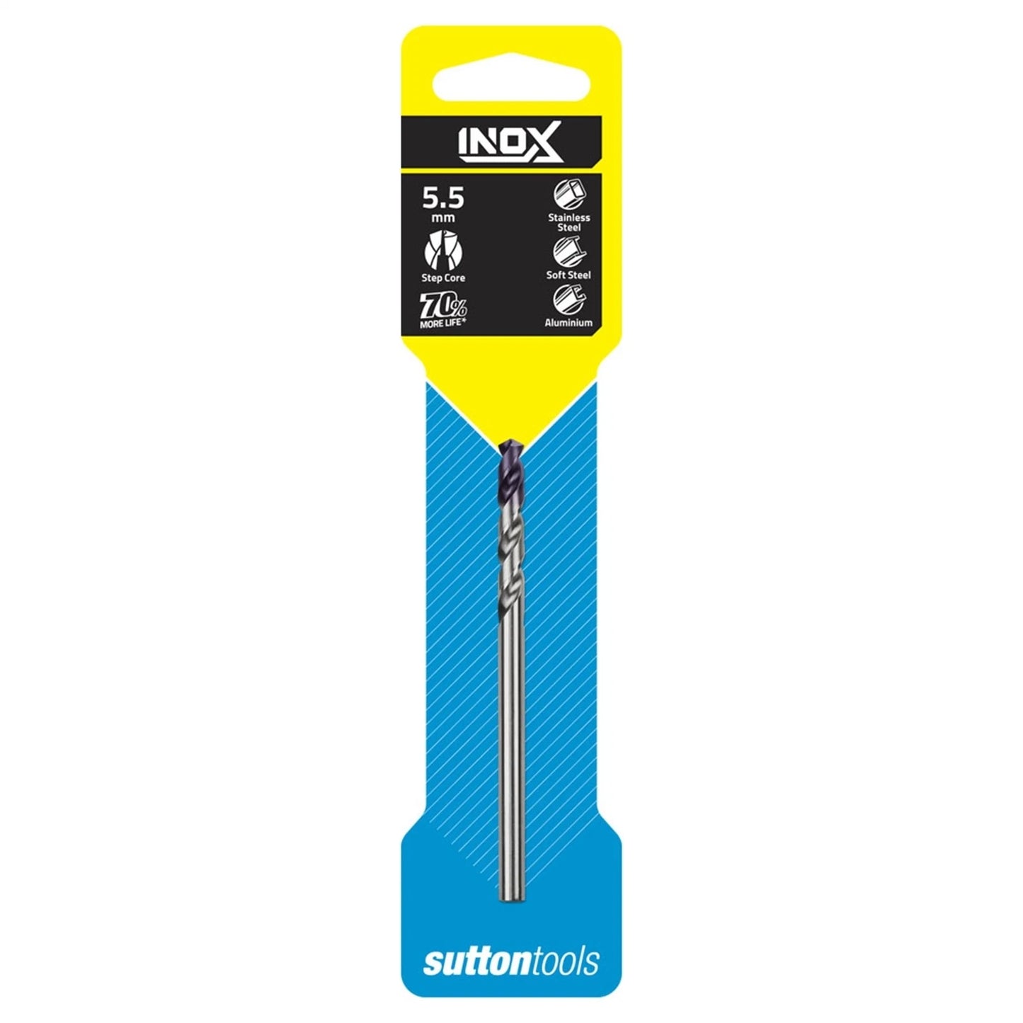 Sutton Tools 5.5mm INOX Stainless Steel Jobber Drill Bit, M2 HSS, Wear-Resistant, Extended Lifespan