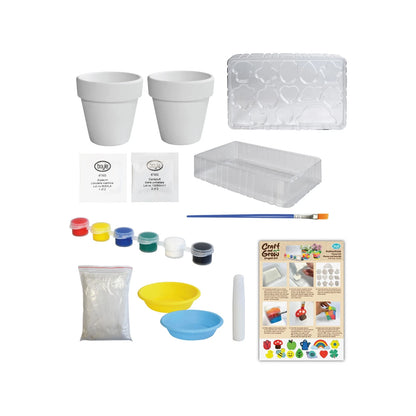 Boyle Craft And Grow Plaster & Paint Flower Pot Kit - 2 Pots, Seeds, Paints, Moulds