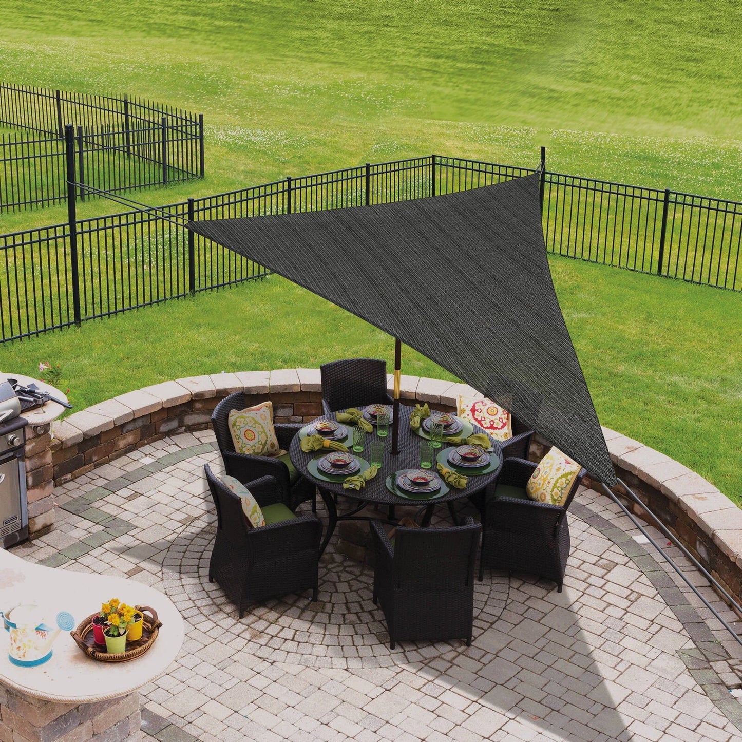 Coolaroo 3m Triangle Charcoal Shade Sail - 90% UV Block, Cancer Council Endorsed, Portable