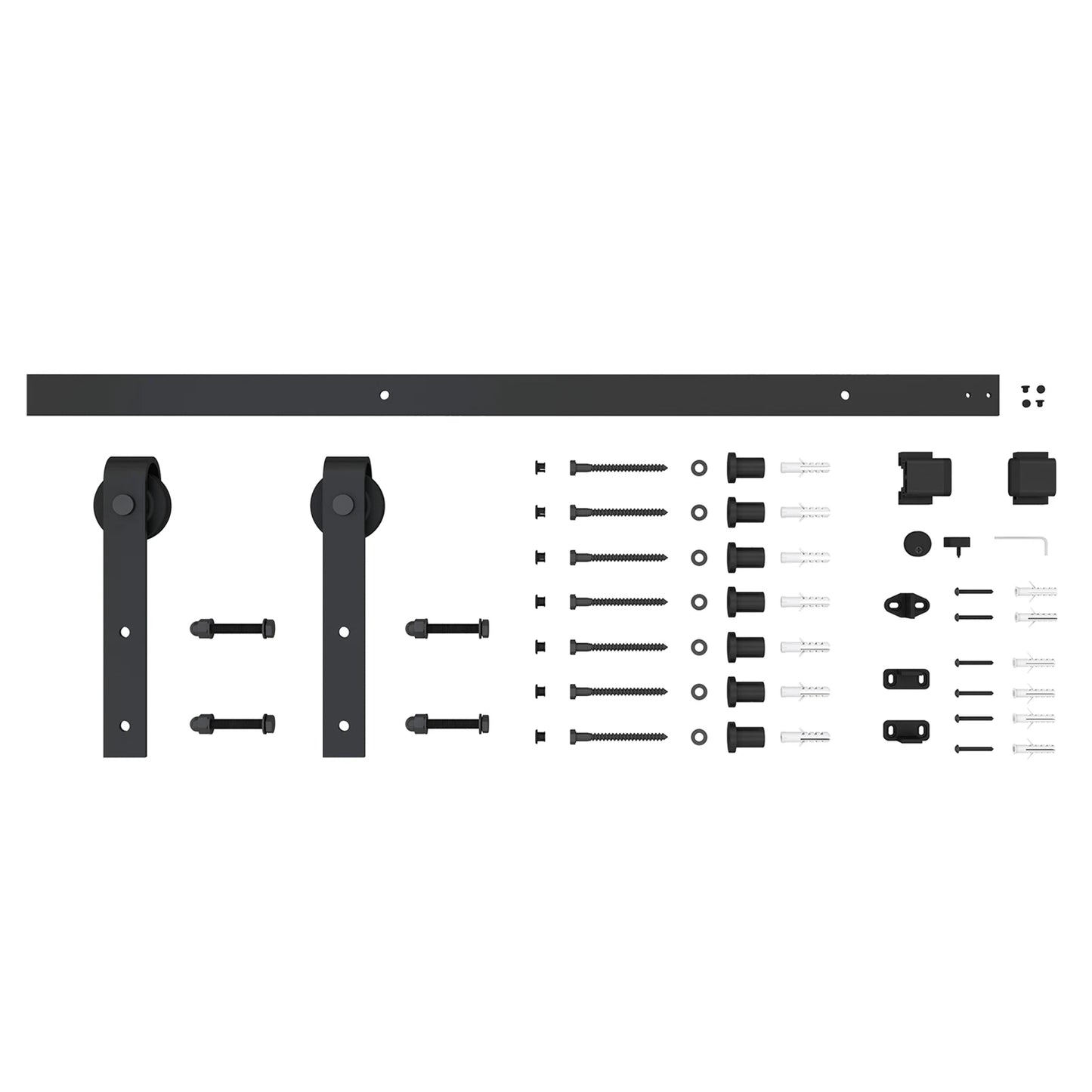 Rolltrak Matte Black Barn Door Track 3000mm - Industrial Style, Easy Install, 100kg Capacity