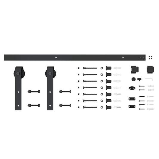 Rolltrak Matte Black Barn Door Track 3000mm - Industrial Style, Easy Install, 100kg Capacity