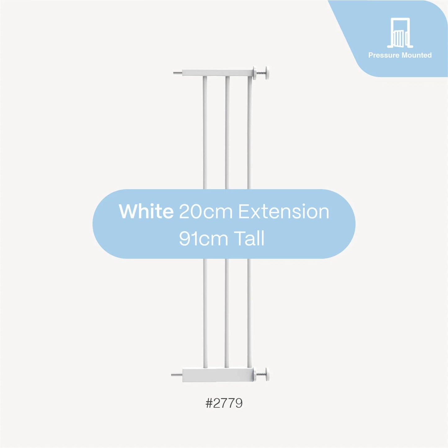 Perma Child Safety 20cm White Extra Tall Baby Gate Extension, Easy Assembly, Durable Steel