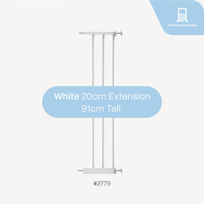 Perma Child Safety 20cm White Extra Tall Baby Gate Extension, Easy Assembly, Durable Steel