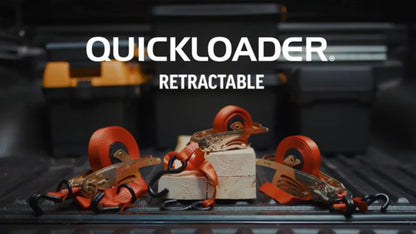 Quickloader Hybrid Ratchet Tie Down Strap 5m 900kg with Magnetic Locking & Steel J-Hooks