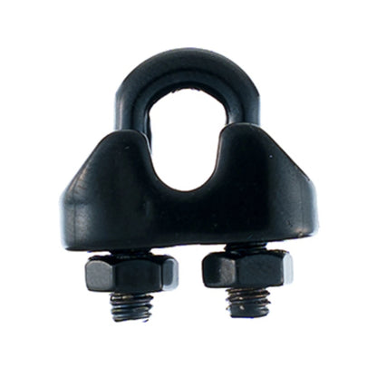 Taskmaster 3mm Black 316 Stainless Steel Wire Rope Grips - 12 Pack, Marine Grade, Swageless