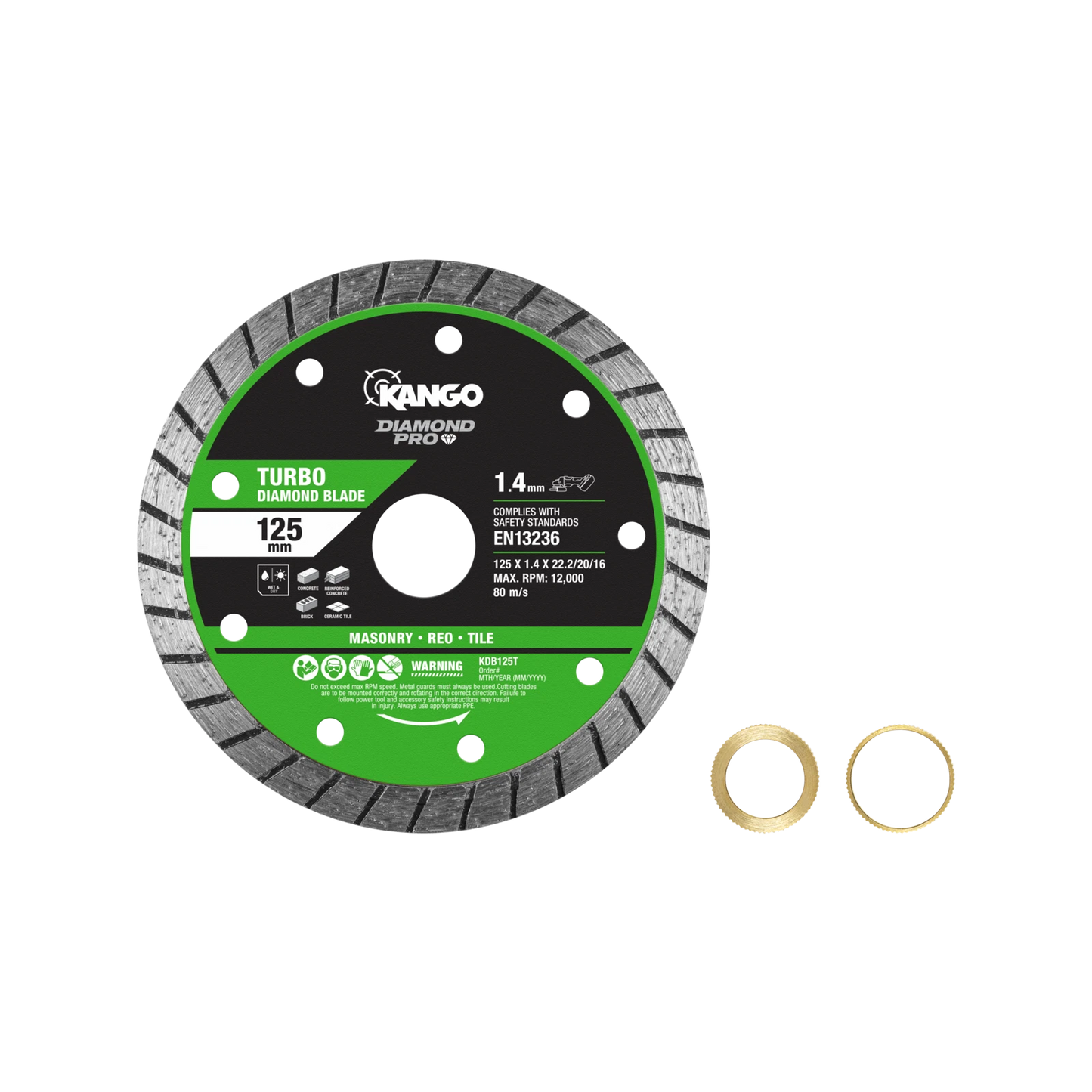 Kango 125mm Turbo Diamond Saw Blade - Fast, Precise Cuts, Versatile Material Compatibility