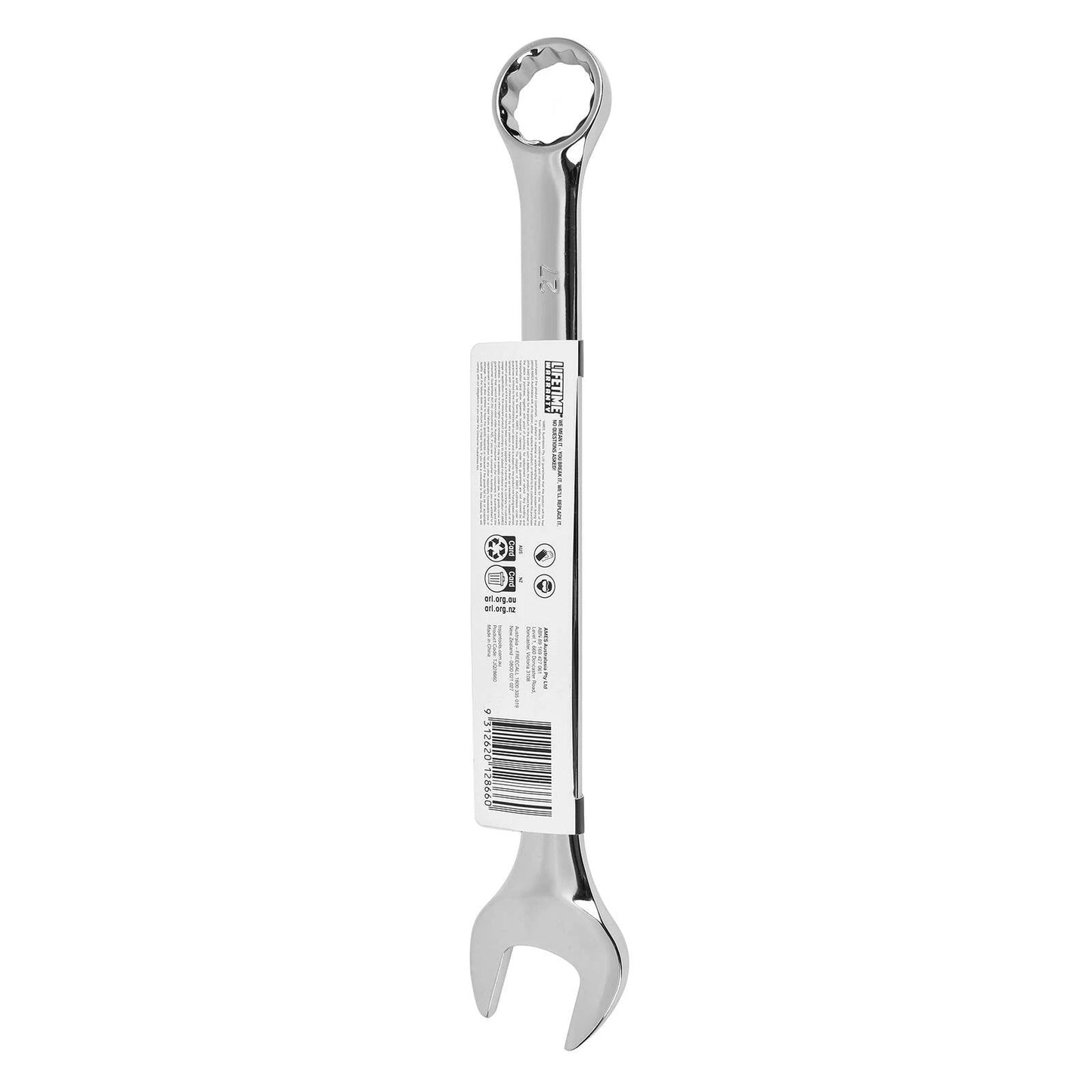 Trojan 27mm Combination Spanner - Chrome Vanadium, 12 Point Ring, Lifetime Warranty