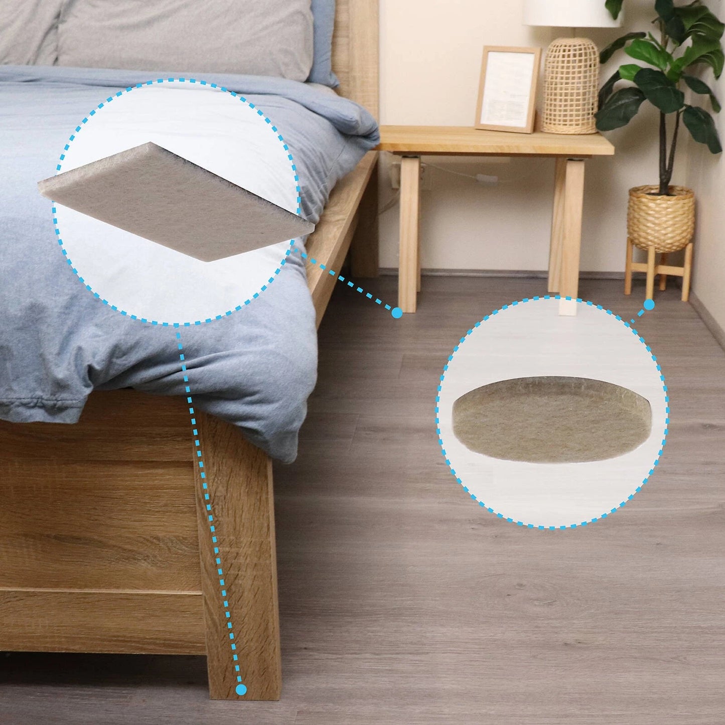 Surface Gard 19 Beige Felt Pack 109mm - 105 Pieces, Noise Reduction, Self-Adhesive