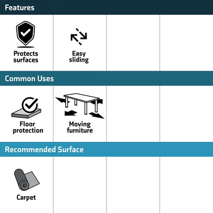 Surface Gard Rectangle Slide Glide 25x100mm, Self-Adhesive, Easy Install, Surface Protection