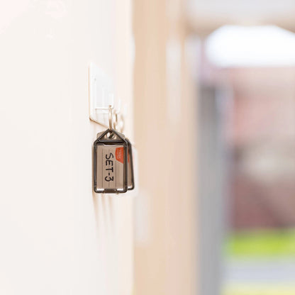 Taskmaster Black Key Tags 56x29x6mm, 50 Pack - Durable, Easy Labeling, Secure Attachment