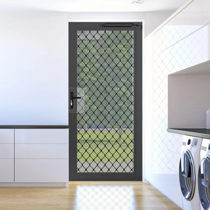 Rolltrak Black Keyed Hinged Screen Door Lock with Internal Snib & 5 Pin Cylinder