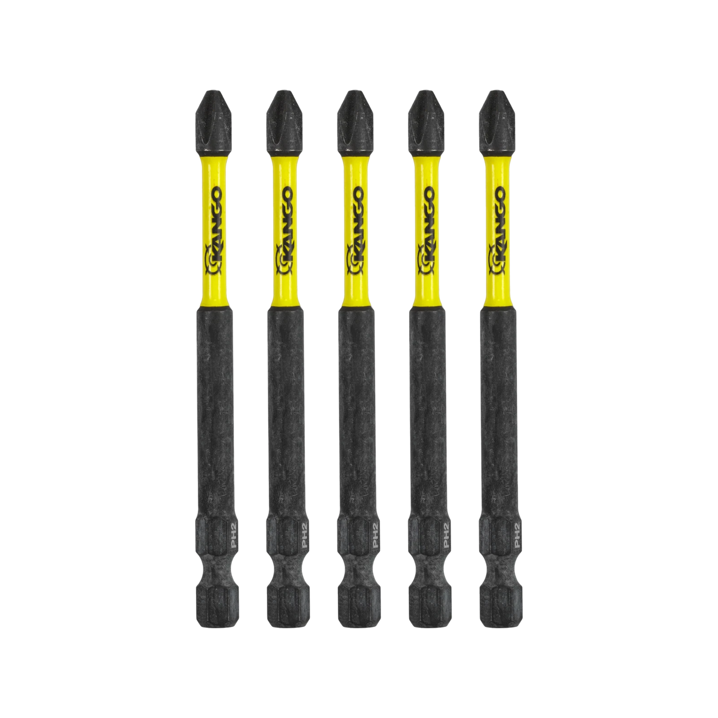 Kango Hypertorque 89mm PH2 Impact Driver Bit 5 Pack - Magnetised Tips, Torsion Zone