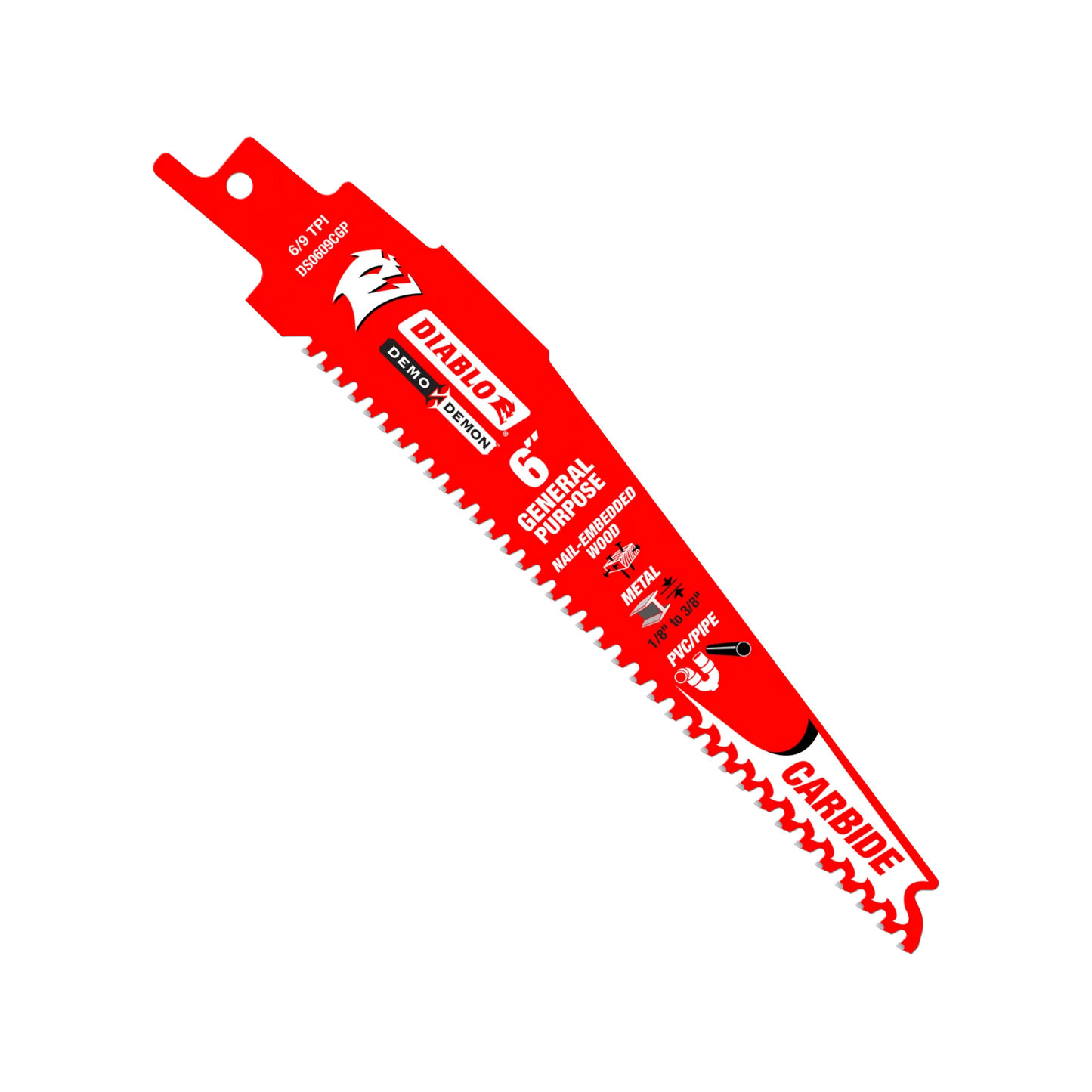 Diablo 6" Demo Demon Carbide Reciprocating Saw Blade for Wood & Metal Cutting