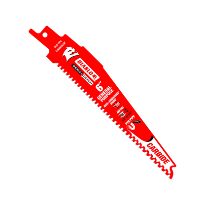 Diablo 6" Demo Demon Carbide Reciprocating Saw Blade for Wood & Metal Cutting