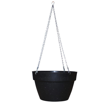 Northcote Pottery 32cm Black Terrazzo Self-Watering Hanging Basket, Durable & Eco-Friendly