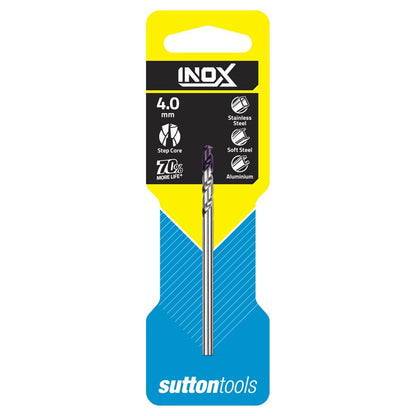 Sutton Tools 4.0mm INOX Stainless Steel Jobber Drill Bit, M2 HSS, Futura Nano Coated